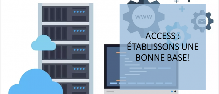 Une image représentant un ordinateur et une base données pour faire référence à Access.