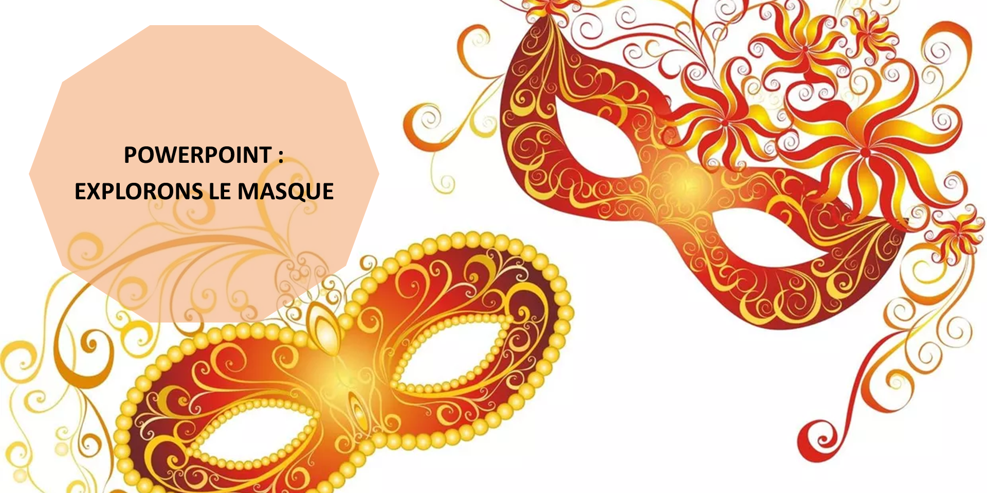 Une image qui affiche deux masques pour faire allusion au masque dans PowerPoint.